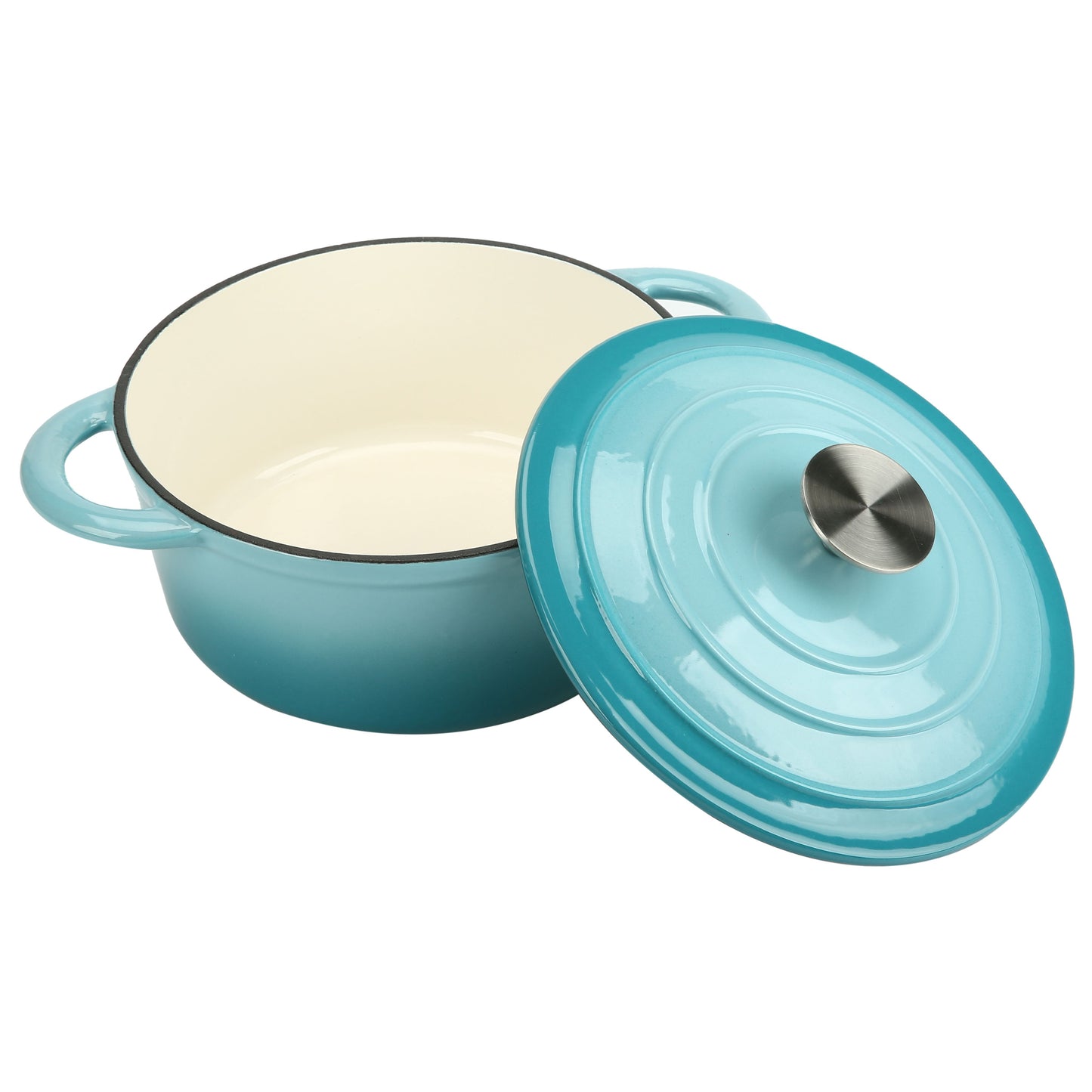 COOKWIN Enameled Cast Iron Dutch Oven with Self Basting Lid; Enamel Coated Cookware Pot 3QT