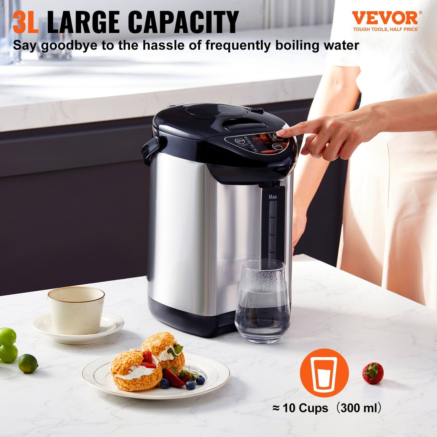 Instant Hot Water Dispenser 3L/102oz Electric Countertop Water Dispenser