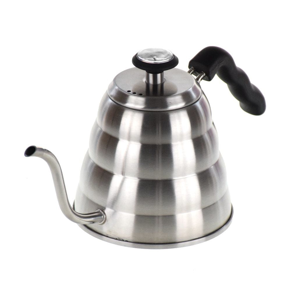 Gooseneck Kettle with Thermometer (40 fl oz) Stainless Steel Coffee Kettle Tea Kettle Ergonomic Hand Drip Pour Over Suitable for all Stove-tops and Induction Triple Layer