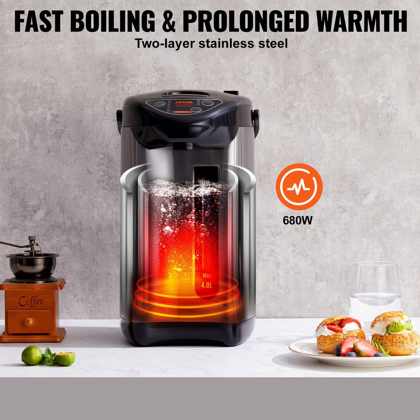 Instant Hot Water Dispenser 3L/102oz Electric Countertop Water Dispenser