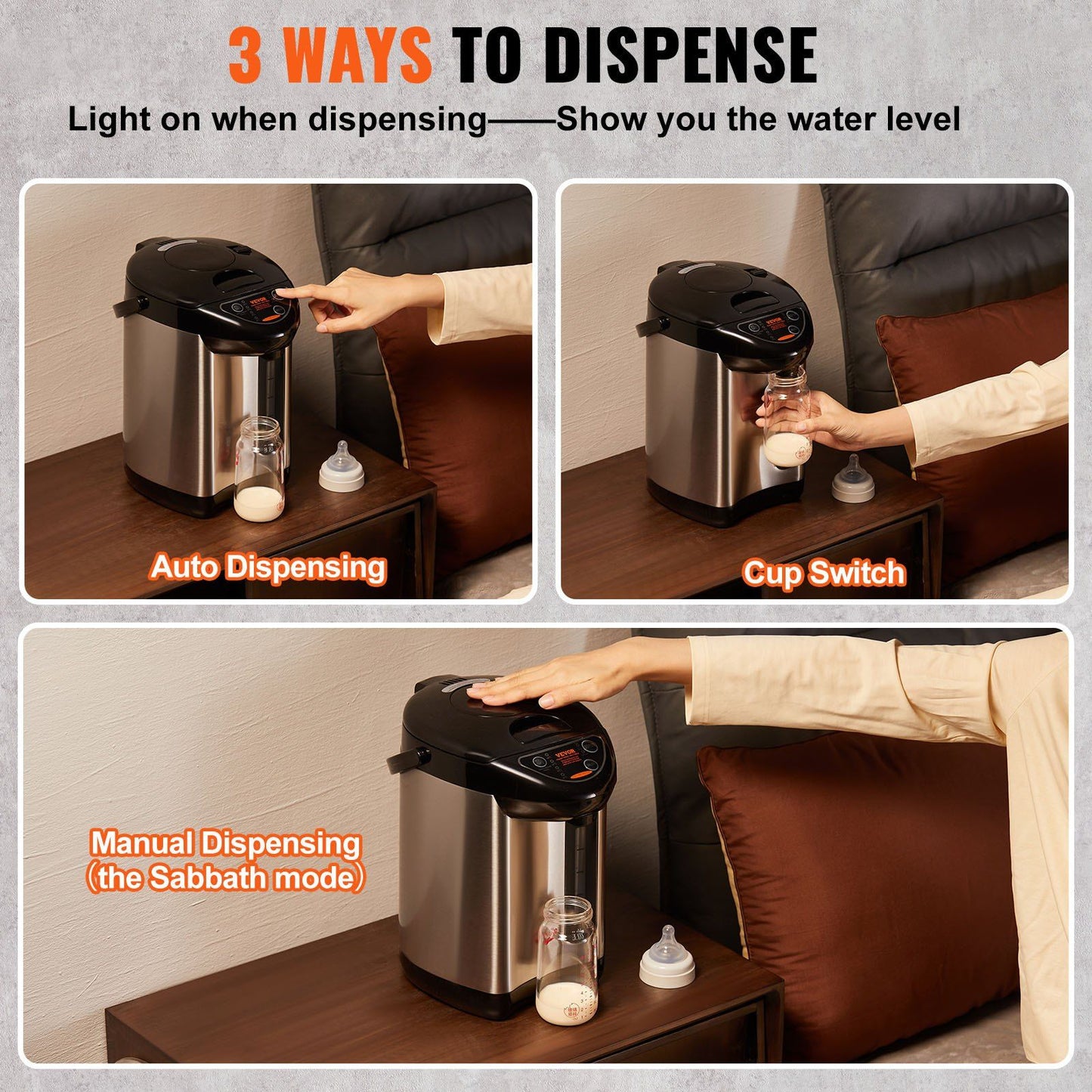 Instant Hot Water Dispenser 3L/102oz Electric Countertop Water Dispenser